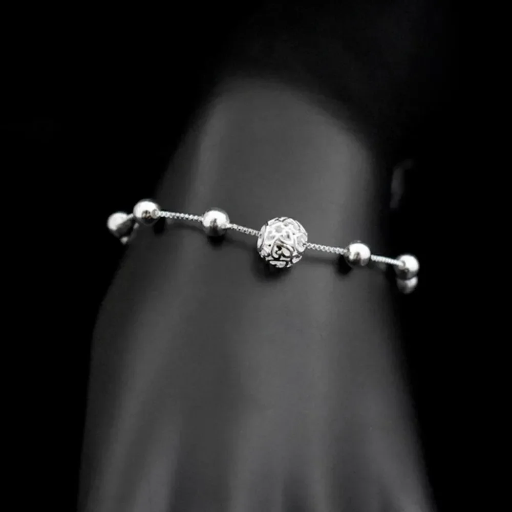 Hollow Heart Ball Pendant Bracelet